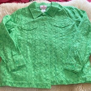 Green Button-Up Shirt jacket size large